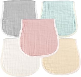 Back in Stock Alert: MUKIN Baby Muslin Burp Cloths and Burping Cloth,Soft Absorbent for Boys Girls,5 Pack Cotton Newborn Burp Bibs face Cloths (Multicolored)