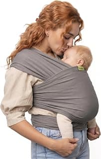 New Mom Must-Have: Boba Baby Wrap Carrier – Original Baby Sling Carrier for Newborns (7–35 lbs), Soft, Secure, Hands-Free & Ergonomic, Ideal for Comfortable Bonding, New Parents (Grey)